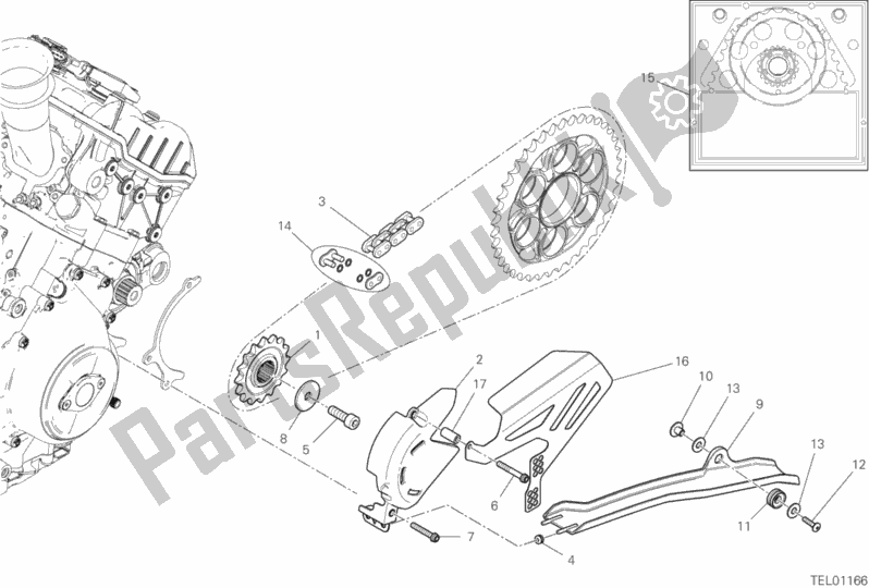 Todas las partes para 17a - Piñón Delantero - Cadena de Ducati Superbike Panigale V4 Speciale 1100 2018